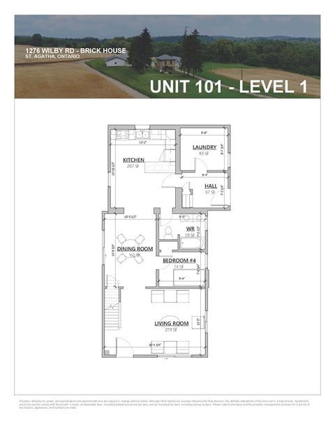 Floor plan for 4 beds, 2 baths, 148 sqft
